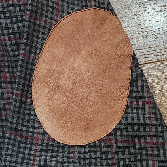 Vtg Abercrombie and Fitch men's long sleeve flannel plaid shirt lrg elbow patch - Picture 6 of 12